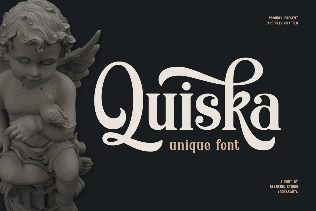 Beispiel einer Quiska Regular-Schriftart