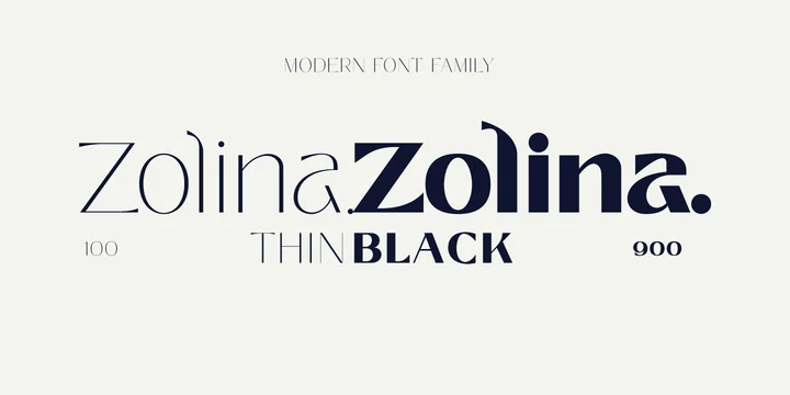 Beispiel einer Zolina Extra Bold-Schriftart