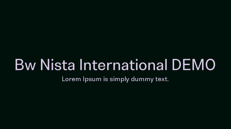 Beispiel einer Bw Nista International Regular-Schriftart