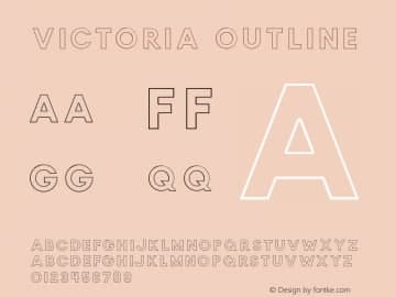 Beispiel einer VICTORIA Outline-Schriftart