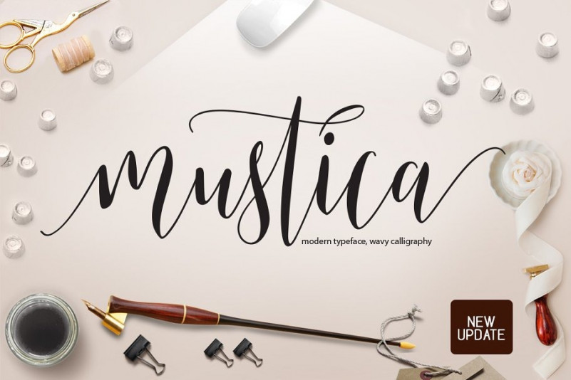 Beispiel einer Mustica Sans-Schriftart