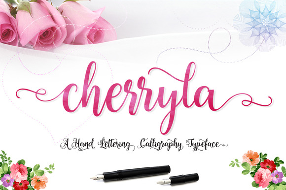 Beispiel einer Cherryla Script-Schriftart