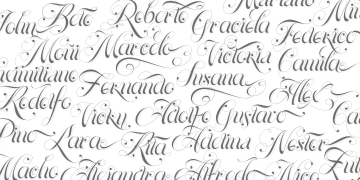 Beispiel einer Parfait Script Ornaments-Schriftart