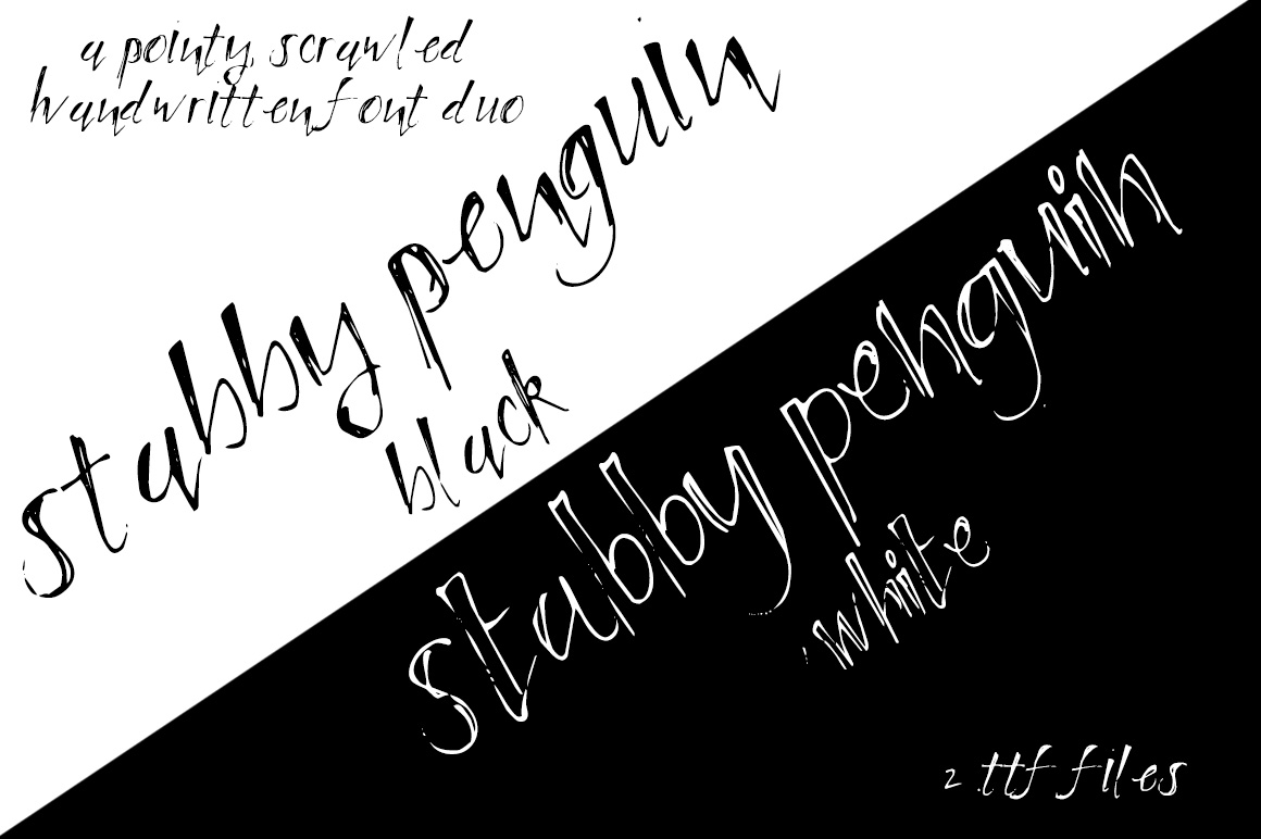 Beispiel einer Stabby Penguin-Schriftart