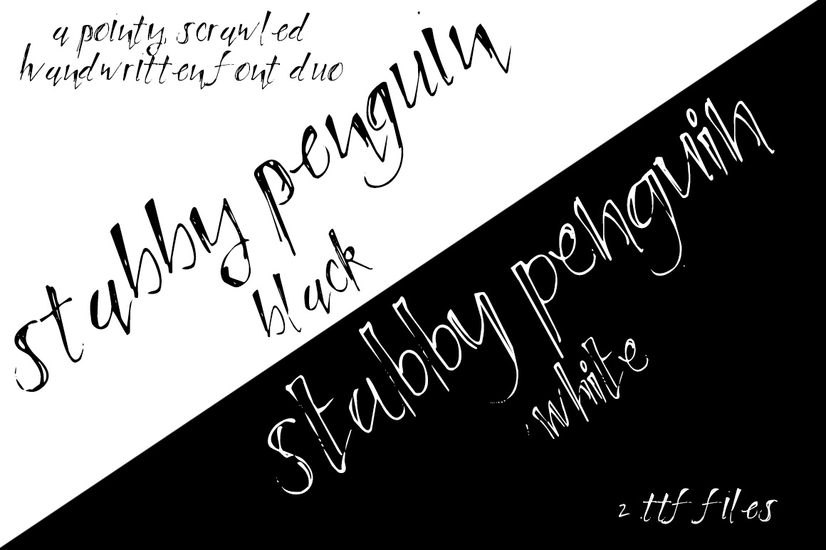 Beispiel einer Stabby Penguin White-Schriftart