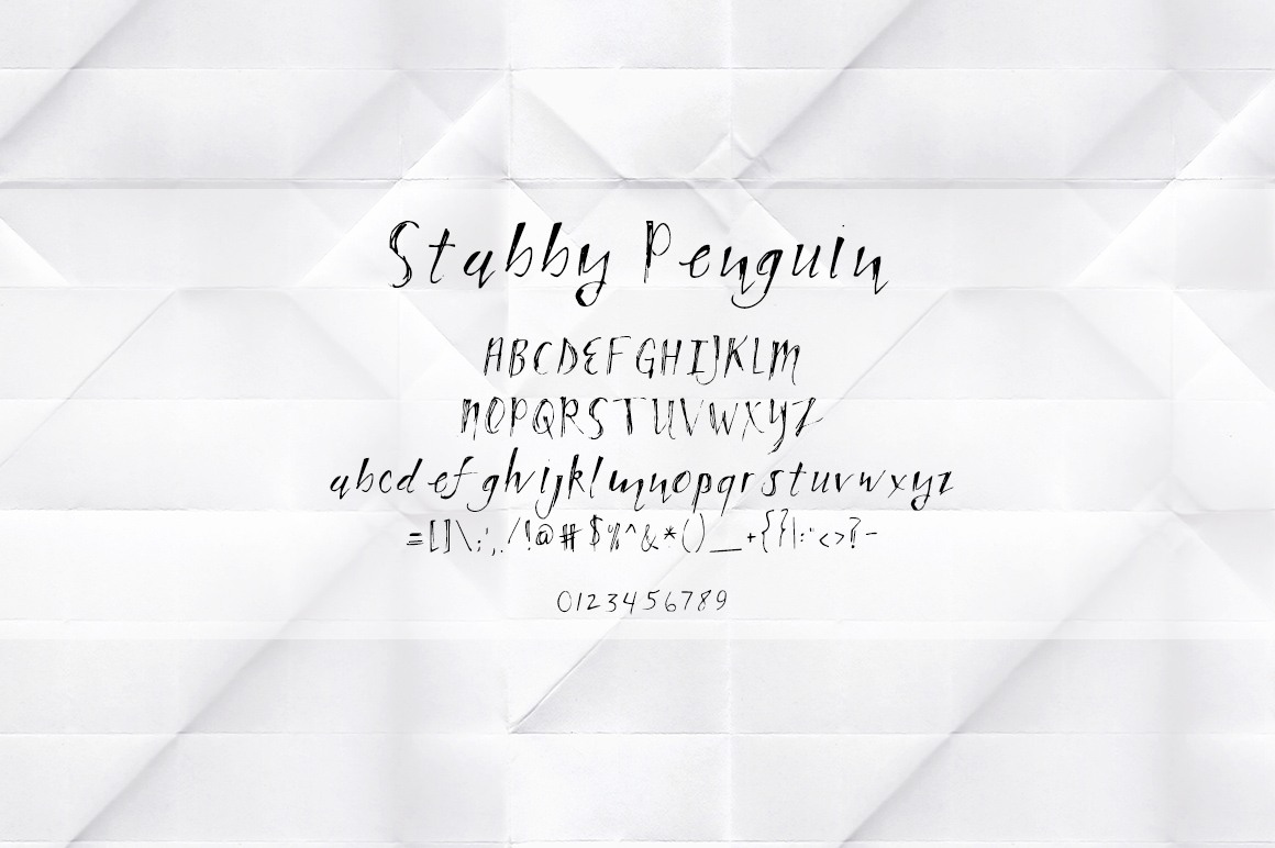 Beispiel einer Stabby Penguin White-Schriftart