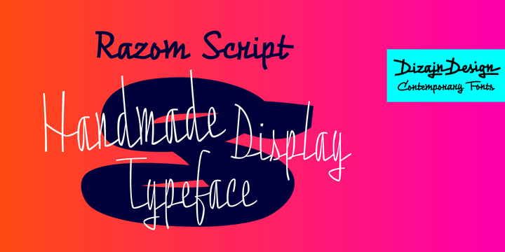 Beispiel einer Razom Script Thin-Schriftart