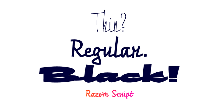 Beispiel einer Razom Script Black-Schriftart