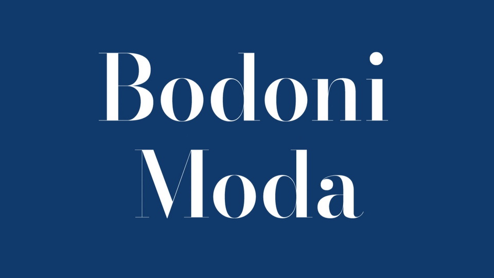 Beispiel einer Bodoni Moda-Schriftart