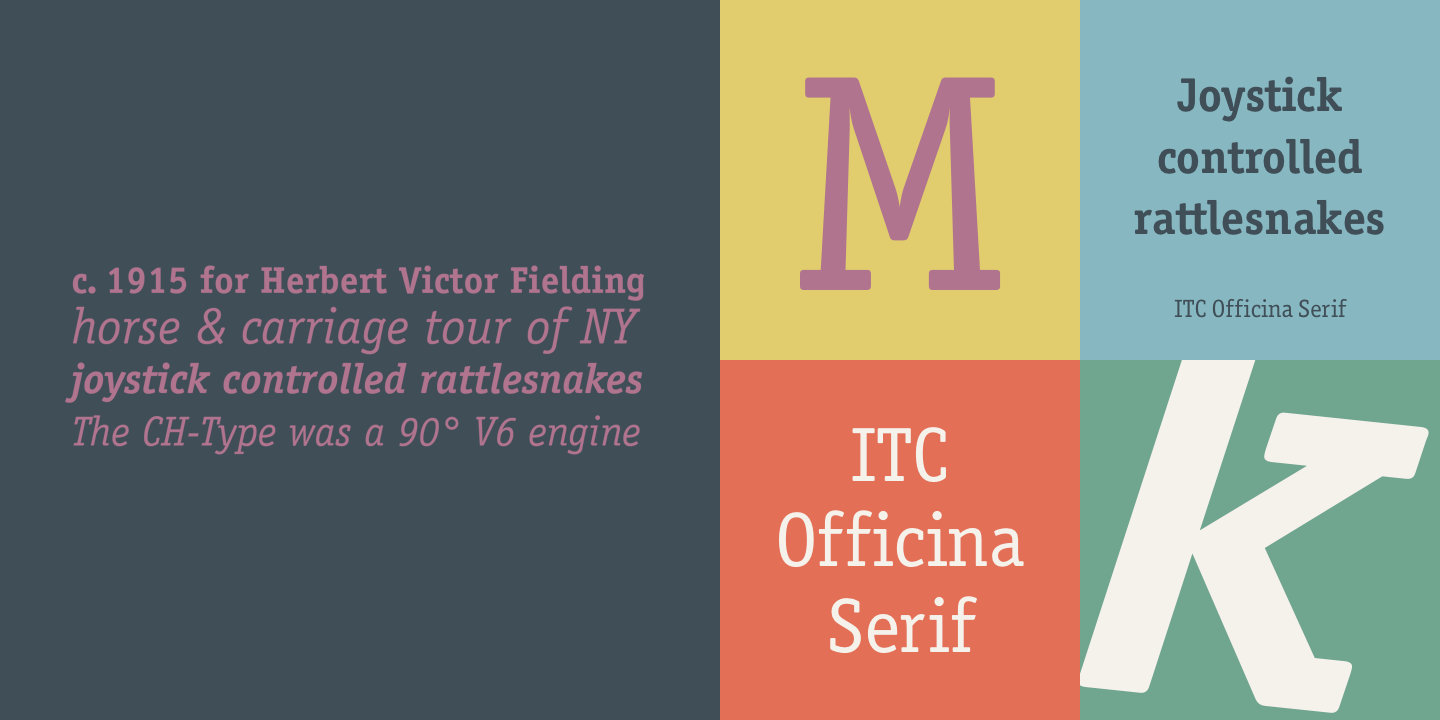 Beispiel einer Officina Serif Book Italic-Schriftart