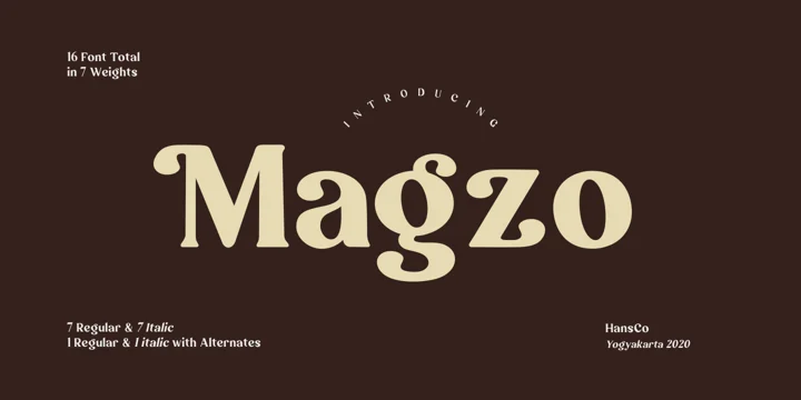 Beispiel einer Magzo Italic Alt-Schriftart