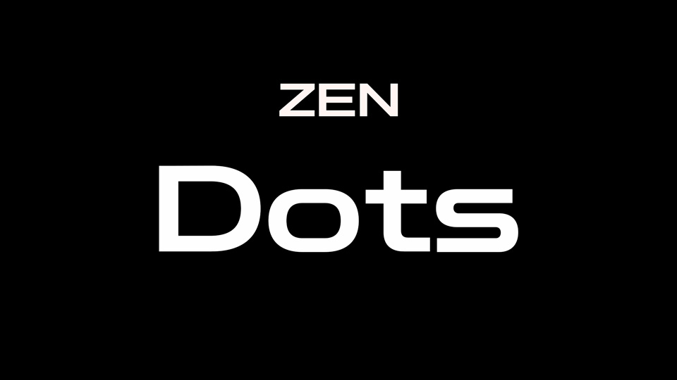 Beispiel einer Zen Dots Regular-Schriftart