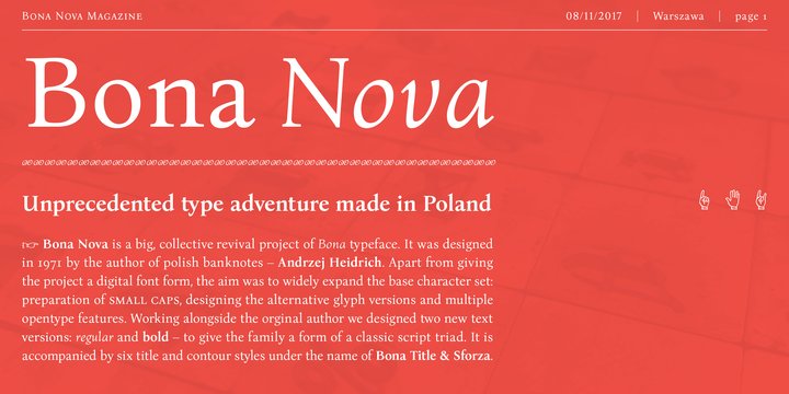Beispiel einer Bona Nova-Schriftart