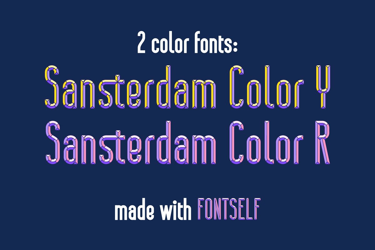 Beispiel einer Sansterdam Color R Regular-Schriftart