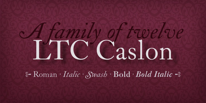 Beispiel einer LTC Caslon Pro-Schriftart