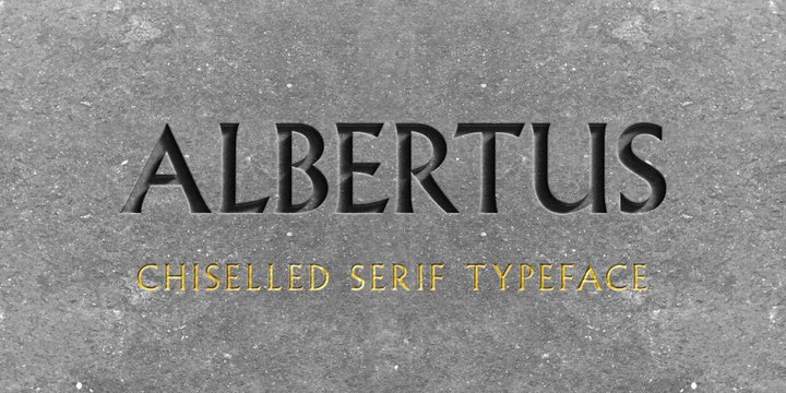 Beispiel einer Albertus Regular-Schriftart