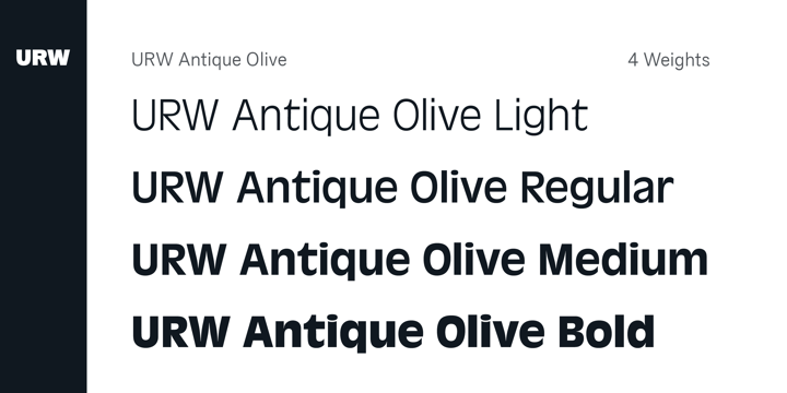 Beispiel einer Antique Olive Light-Schriftart