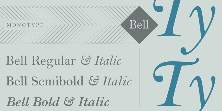 Beispiel einer Bell SemiBold Italic-Schriftart