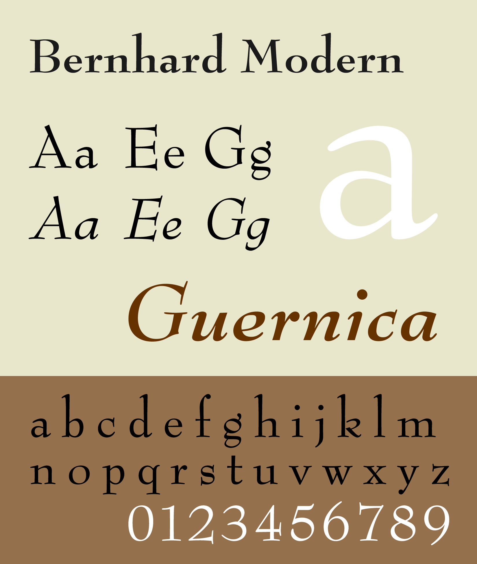 Beispiel einer Bernhard Modern-Schriftart