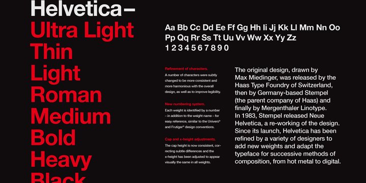 Beispiel einer Helvetica LT Roman-Schriftart