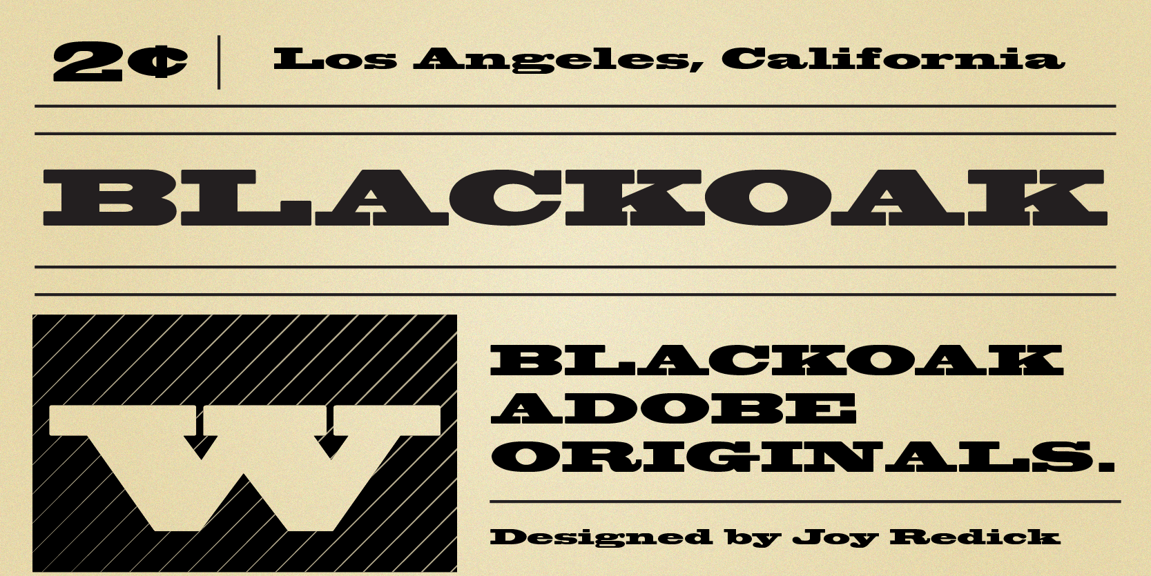 Beispiel einer Blackoak-Schriftart