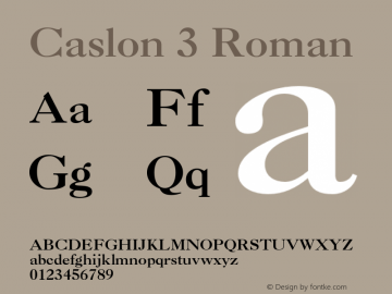 Beispiel einer Caslon 3-Schriftart