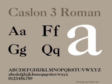 Beispiel einer Caslon 3 Roman-Schriftart