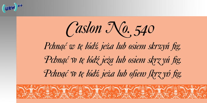 Beispiel einer Caslon 540 Italic-Schriftart