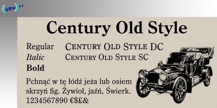 Beispiel einer Century Old Style Italic-Schriftart