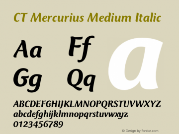 Beispiel einer CT Mercurius-Schriftart