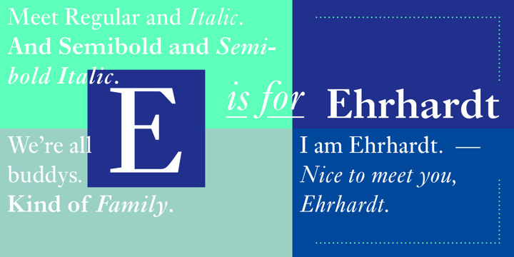 Beispiel einer Ehrhardt Italic-Schriftart