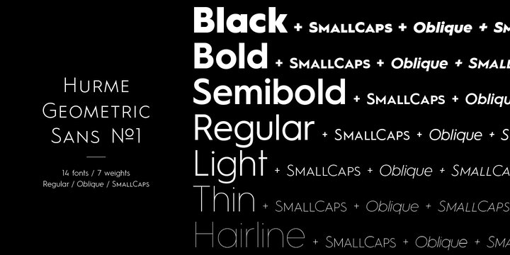 Beispiel einer Hurme Geometric Sans No.1 SemiBold Obl-Schriftart