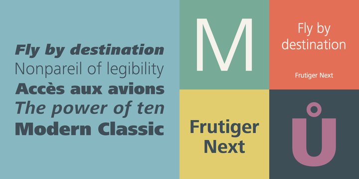 Beispiel einer Frutiger Next Heavy Italic-Schriftart