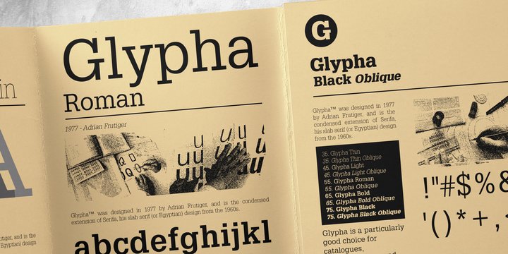 Beispiel einer Glypha Black-Schriftart