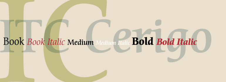 Beispiel einer ITC Cerigo Medium Italic-Schriftart