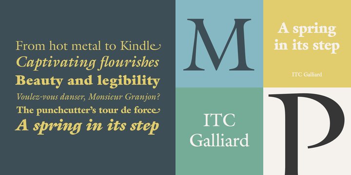 Beispiel einer ITC Galliard-Schriftart