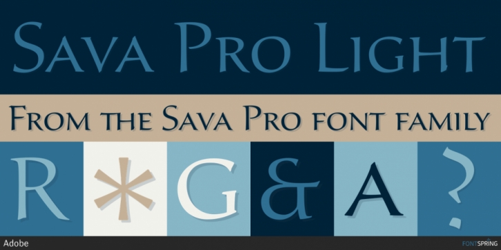 Beispiel einer Sava Pro-Schriftart