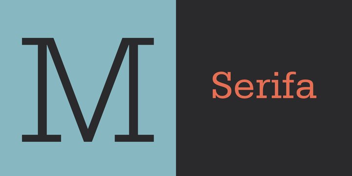 Beispiel einer Serifa Italic-Schriftart