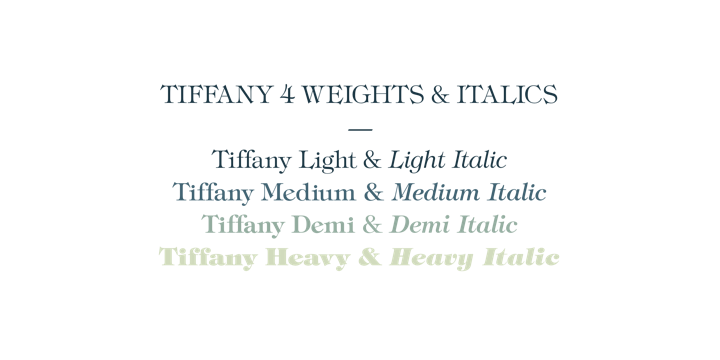 Beispiel einer ITC Tiffany Demi-Schriftart