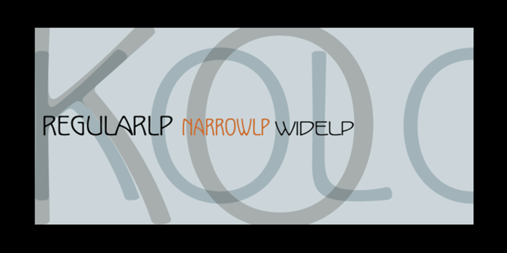 Beispiel einer Kolo LP Narrow-Schriftart