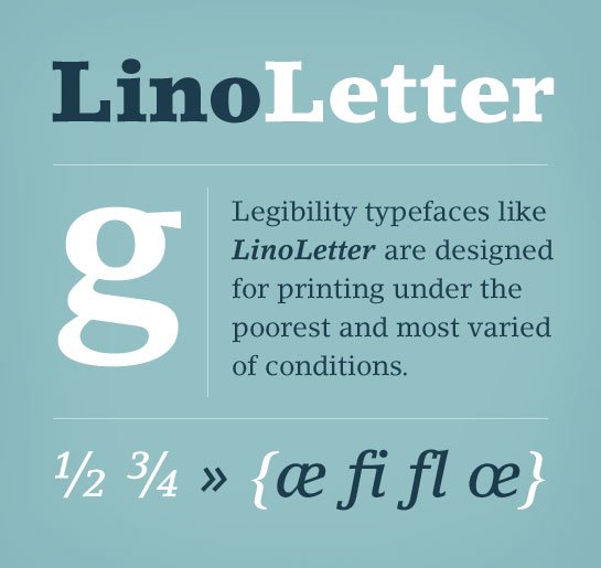 Beispiel einer Lino Letter-Schriftart
