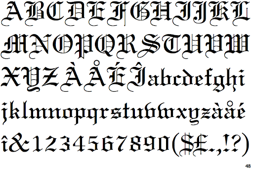 Beispiel einer Linotext-Schriftart