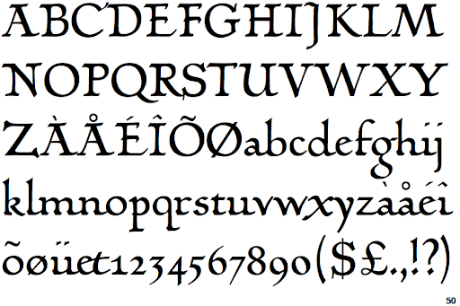 Beispiel einer Linotype Warning Pi-Schriftart
