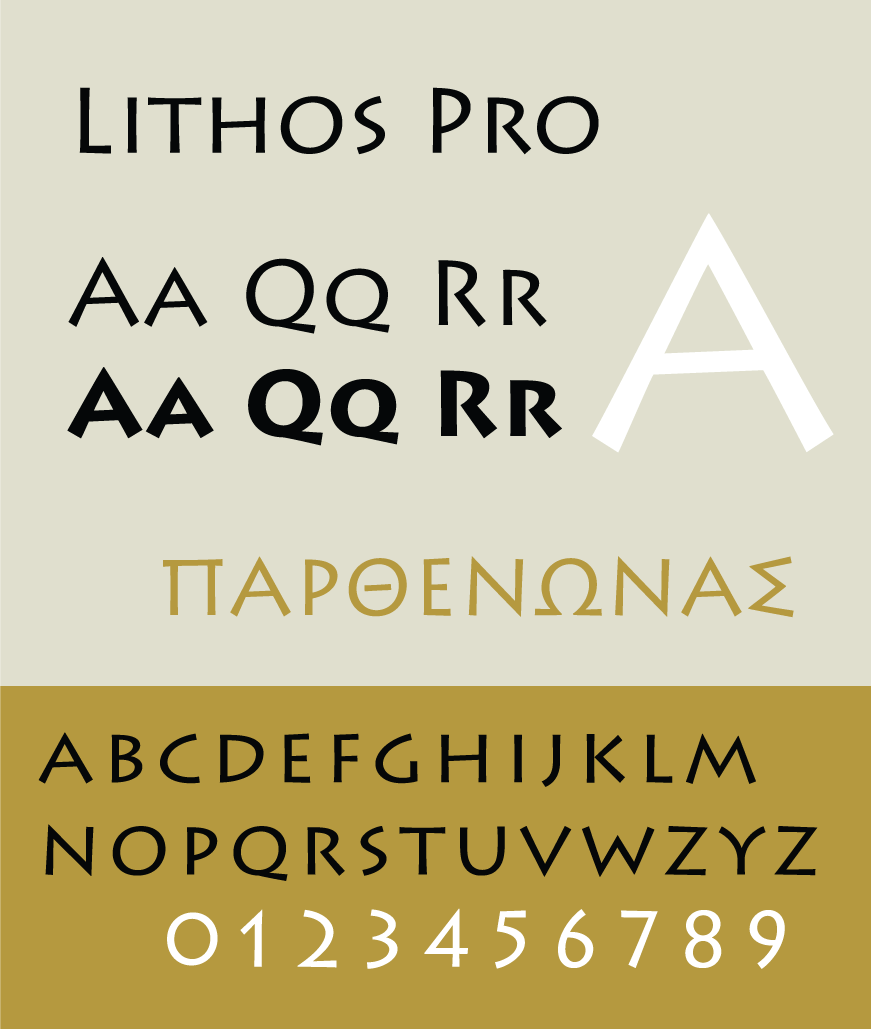 Beispiel einer Lithos Pro-Schriftart