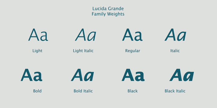 Beispiel einer Lucida Grande Regular-Schriftart