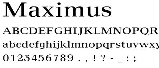 Beispiel einer Maximus-Schriftart