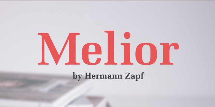 Beispiel einer Melior Regular-Schriftart