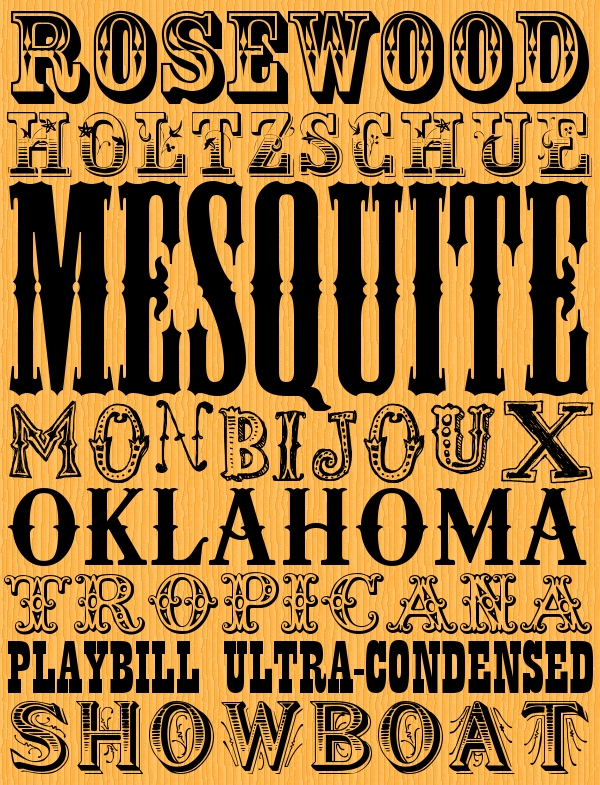 Beispiel einer Mesquite Regular-Schriftart