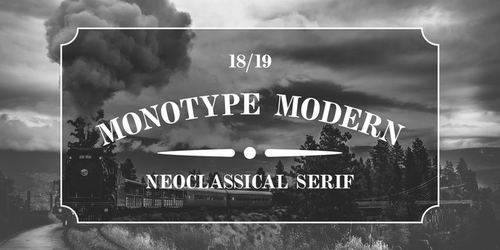 Beispiel einer Monotype Modern Extended-Schriftart