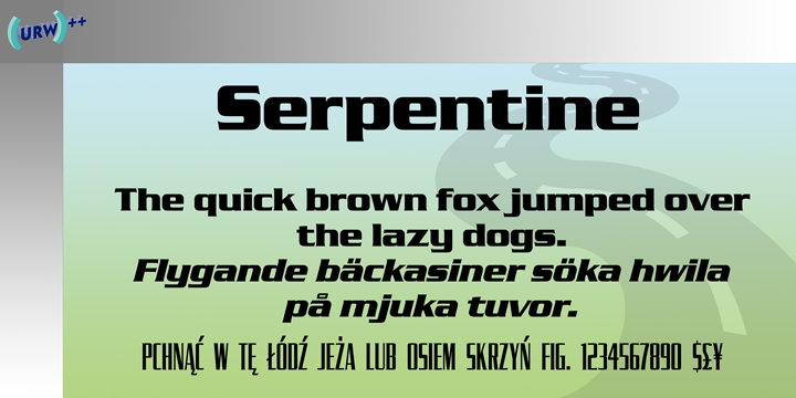 Beispiel einer Serpentine-Schriftart